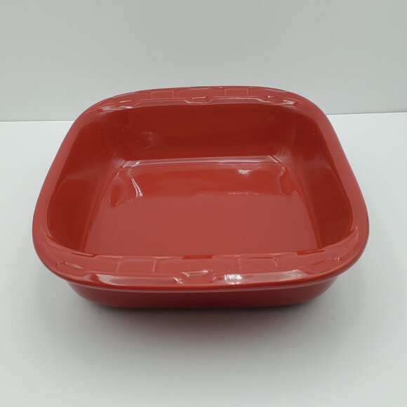 Longaberger Woven Traditions Tomato Red Baking Dish Red Square Casserole Baker - Picture 6 of 9